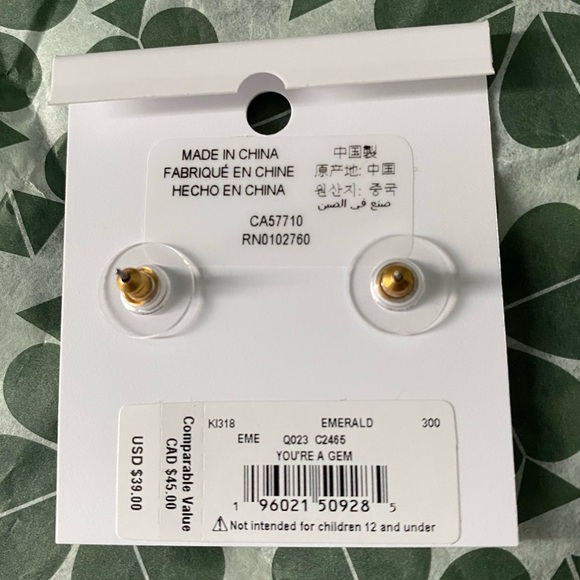 Kate spade NWT emerald pave studs - Picture 4 of 4